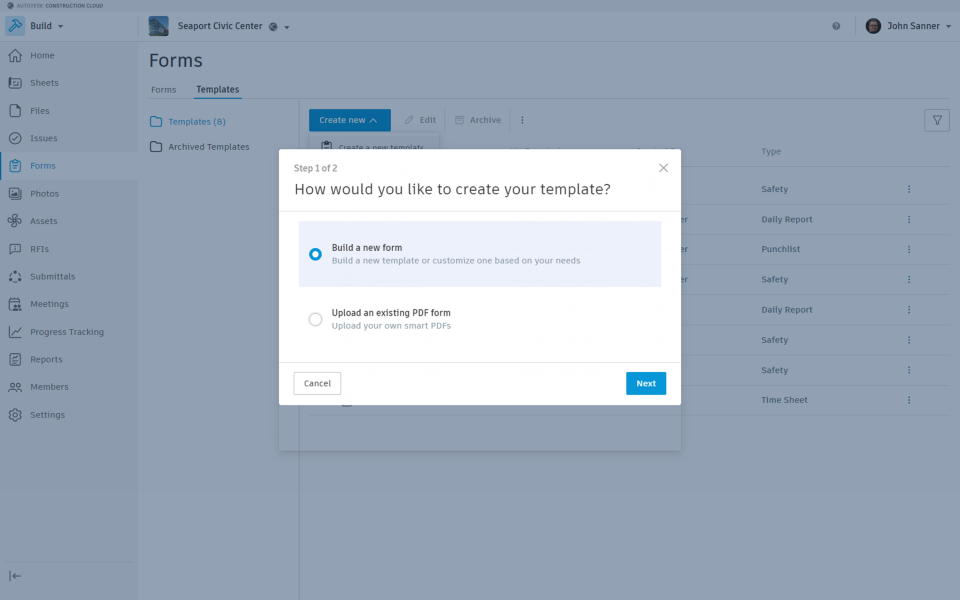 screenshot of Autodesk Construction Cloud